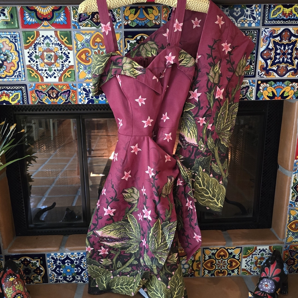 Floral Burgundy Wrap Dress